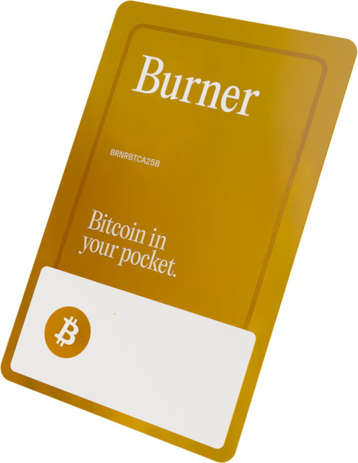 Burner Bitcoin card